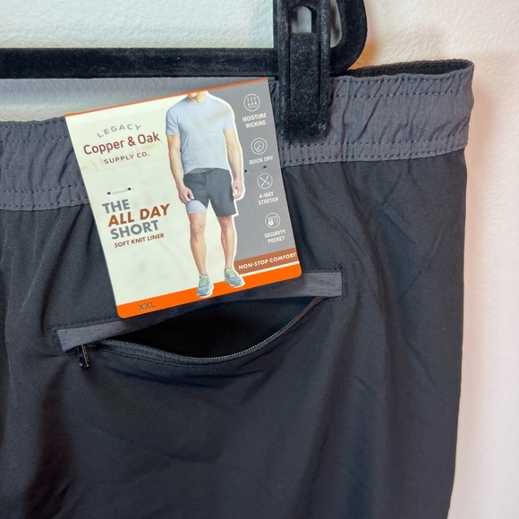 Copper & Oak The All Day 8.5" Shorts Black Pull On Drawstring Lined NEW Mens XXL - Picture 9 of 14
